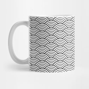 Japanese Seigaiha Black and White Pattern Mug